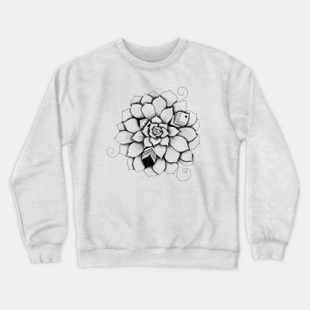 Poetic Echeveria Plant Crewneck Sweatshirt by LouJah69